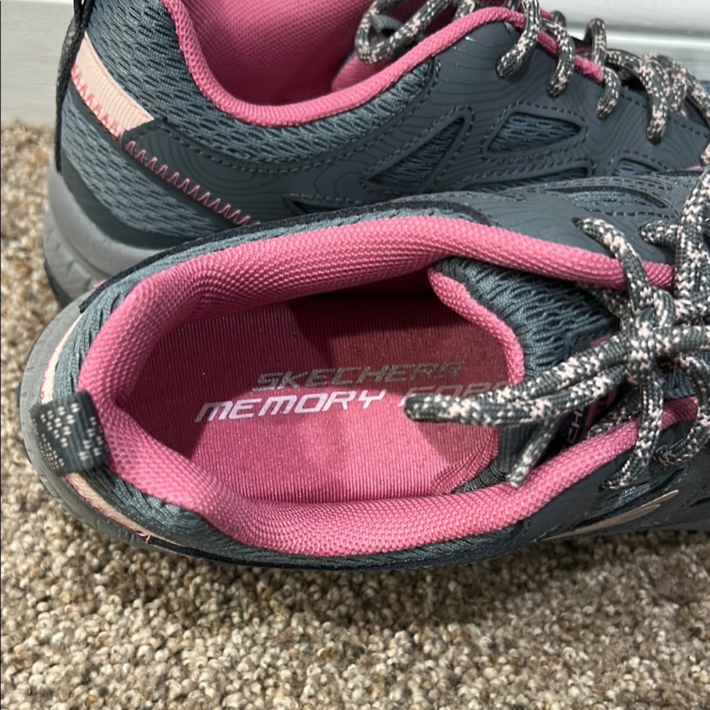 Skechers Gray and Pink Athletic Shoes with Breathable Mesh - Picture 8 of 10
